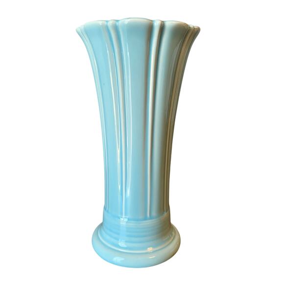 Fiesta Ware Flower Vase Flared 9 5/8” Sky Blue Homer Laughlin USA Art Deco - Picture 1 of 11